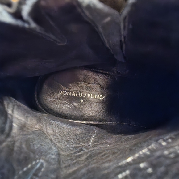 Donald J. Pliner Zaccaro Men's Black Leather Buckle Boots Size 9 - Picture 9 of 9